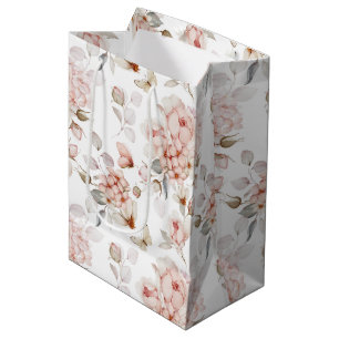 Delicate Blossoms and Butterflies Medium Gift Bag