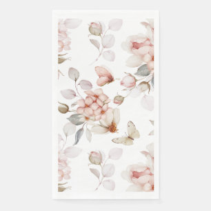 Delicate Blossoms and Butterflies Paper Guest Towels