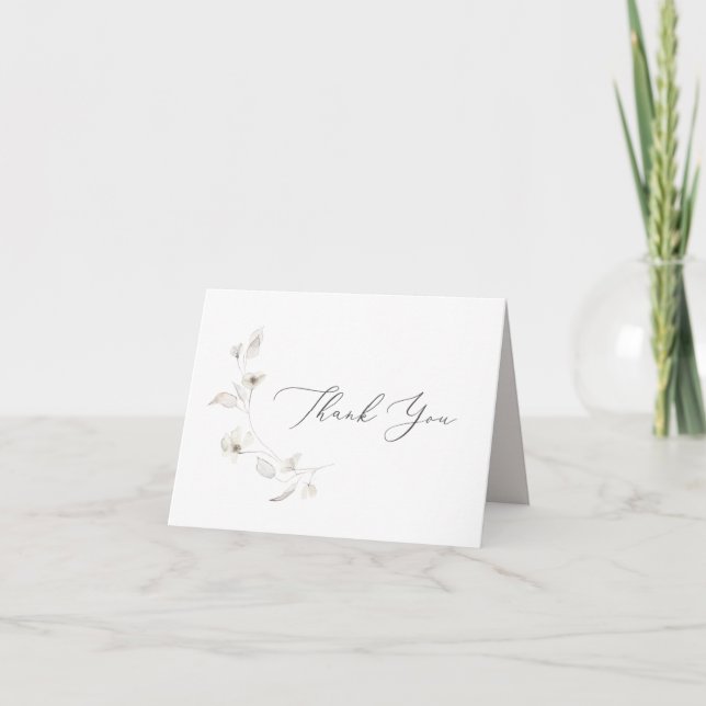 Delicate Blossoms Flat Thank You Card (Front)