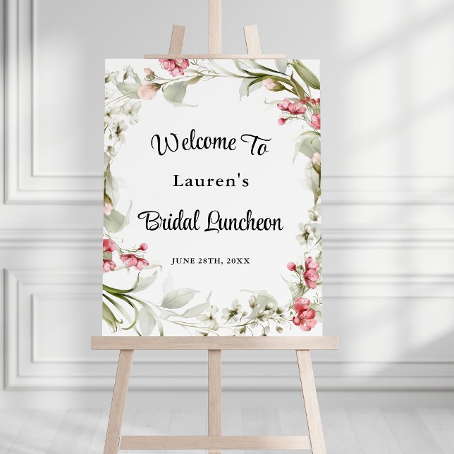 Delicate Blossoms Pink Watercolor Bridal Luncheon Foam Board (Creator Uploaded)