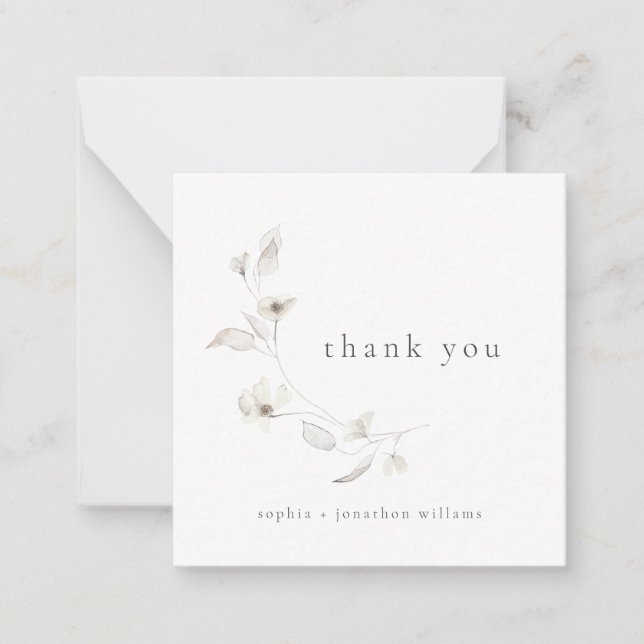 Delicate Blossoms Thank You Card (Front)