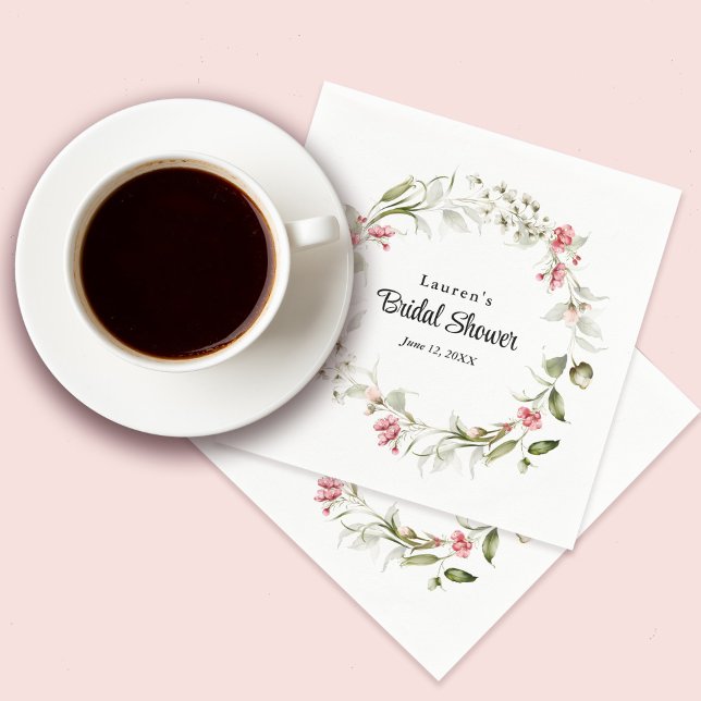 Delicate Blossoms Watercolor Floral Bridal Shower Napkins (Creator Uploaded)