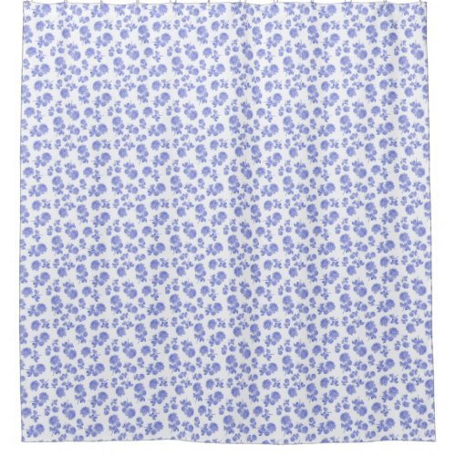 Delicate Blue and white flowers floral shower curt Shower Curtain