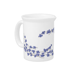 Delicate Blue Blossoms Pitcher