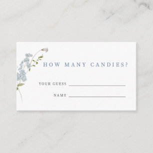 Delicate Blue Floral Baby Shower Guessing Game Enclosure Card