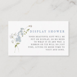 Delicate Blue Floral Bouquet Enclosure Card