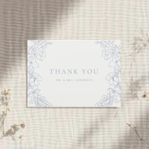 Delicate Blue Floral Non-Photo Wedding