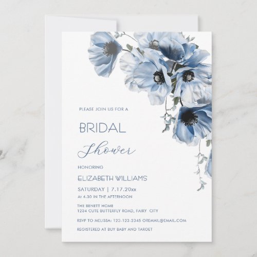 Delicate Blue Flowers Invitation