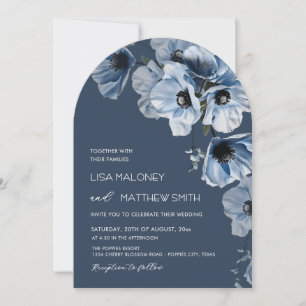 Delicate Blue Flowers Wedding Invitation