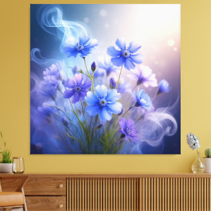 Delicate Blue Flowers with Ethereal Mist Canvas Print