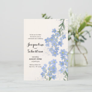 Delicate Blue Forget-Me-Not Wedding Invitation