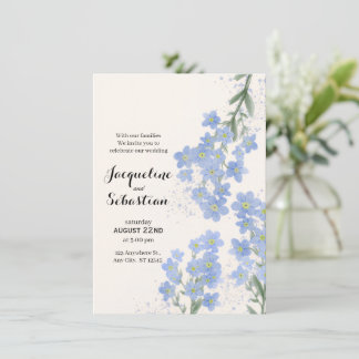 Delicate Blue Forget-Me-Not Wedding Invitation