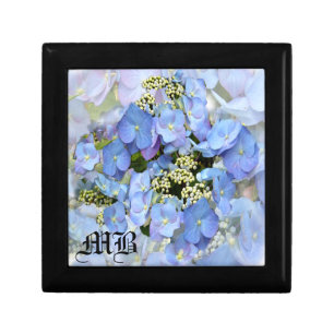 Delicate Blue Lacecap Hydrangea Keepsake Box