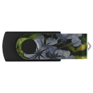Delicate Blue Plumbago Blossom Painting USB Flash Drive