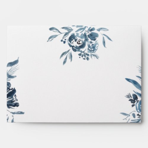 Delicate Blue Watercolor Flower Design Envelope