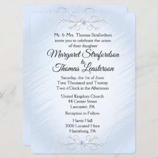 Delicate Blue Wedding Invitation