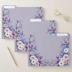 Delicate Blue, White, Pink & Purple Summer Blooms File Folder
