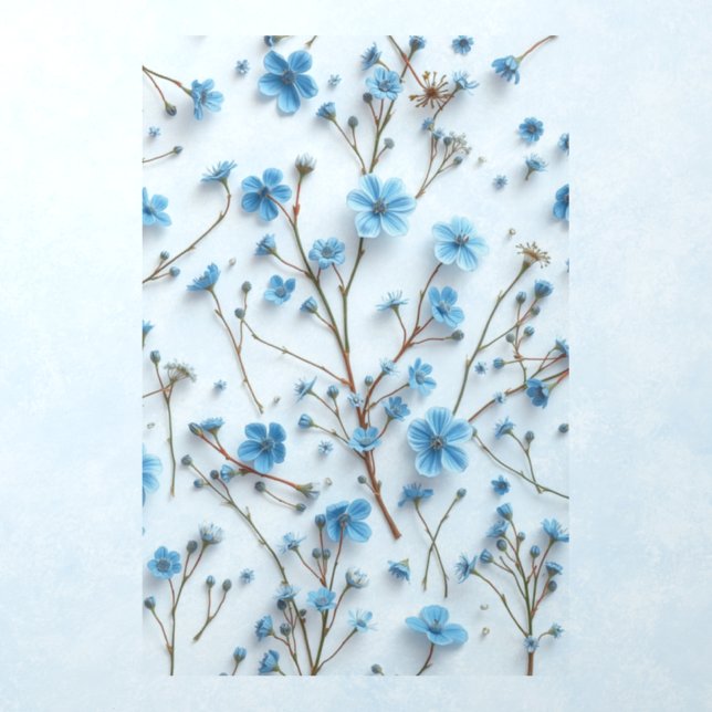 Delicate Blue Wildflowers Art Wall Decal (Insitu 1)