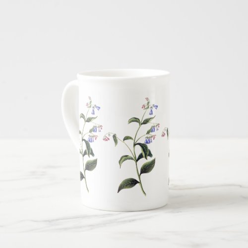 Delicate Blue Wildflowers Botanical Bone China Mug