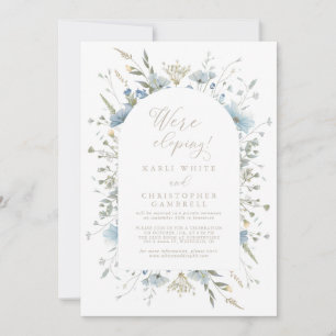 Delicate Blue Wildflowers Elopement Reception Invitation