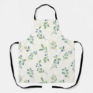 Delicate Blueberry Eucalyptus Pattern Apron