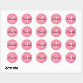 Delicate Blur Pink Monogram Sparkle Classic Round Sticker (Sheet)