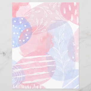 Delicate Blush and Blue Abstract Scrapbook Paper