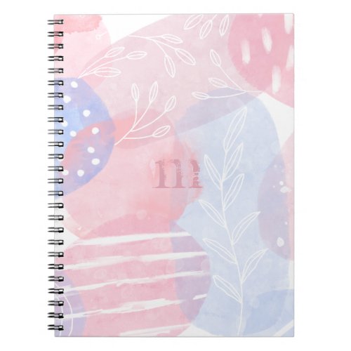 Delicate Blush and Blue Abstract Watercolor Photo Notebook