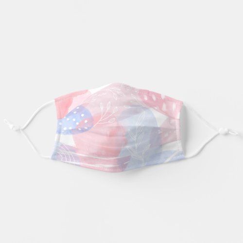 Delicate Blush and Blue Abstract Watercolor Shapes Adult Cloth Face Mask