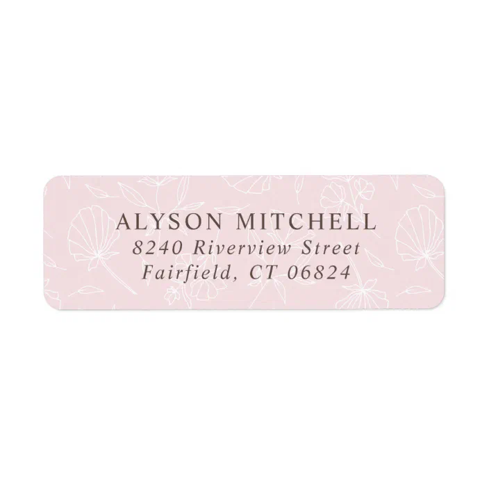 Delicate Blush Floral Return Address Label | Zazzle.com