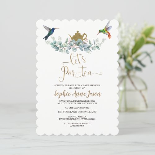 Delicate Blush Pink Floral Baby Shower Tea Party   Invitation