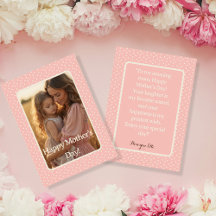 Delicate Blush Pink Mother’s Day Photo Card