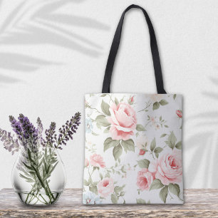 Delicate Blush Pink Rose All - over - print  Tote Bag