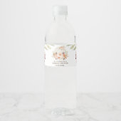 Delicate Boho Floral Pumpkin Bridal Shower Favors Water Bottle Label (Front)