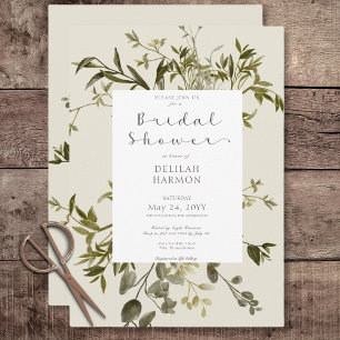 Delicate Boho Greenery Bridal Shower Invitation
