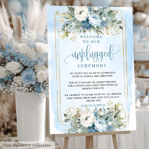 Delicate Boho Soft Blue Ivory Greenery Unplugged Foam Board