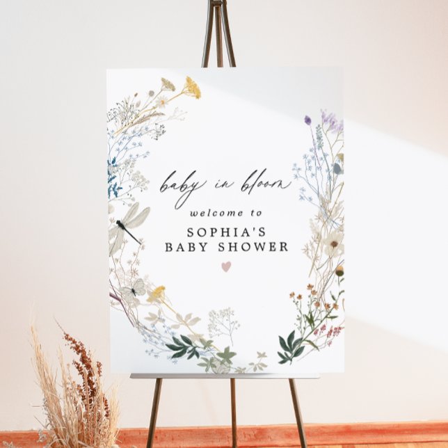 Delicate Boho Wildflower Baby in Bloom Baby Shower Foam Board (Creator Uploaded)