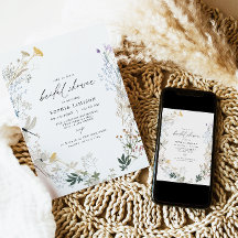 Delicate Boho Wildflower Butterfly Bridal Shower