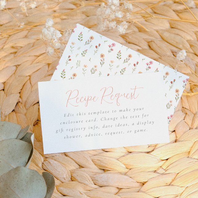 Delicate Boho Wildflower Floral Bridal Shower Enclosure Card (Creator Uploaded)