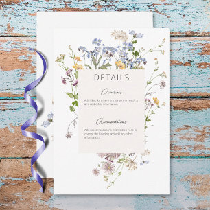 Delicate Boho Wildflowers White Details Enclosure Card