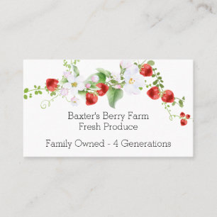 Delicate Botanical Blooming Strawberry Vine  Business Card