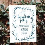 Delicate Botanical Hanukkah Party Star of David Invitation<br><div class="desc">Perfect invitation for a Hanukkah party or other Jewish celebration! Hand drawn delicate leaf trame art for you! FULLY CUSTOMIZABLE! Click on “Personalize” above to edit the text. Click "edit using design tool" to adjust the fonts, colors and placements and to add text to the back side design if you...</div>