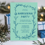 Delicate Botanical Hanukkah Party Star of David Invitation<br><div class="desc">Perfect invitation for a Hanukkah party or other Jewish celebration! Hand drawn delicate leaf trame art for you! FULLY CUSTOMIZABLE! Click on “Personalize” above to edit the text. Click "edit using design tool" to adjust the fonts, colors and placements and to add text to the back side design if you...</div>