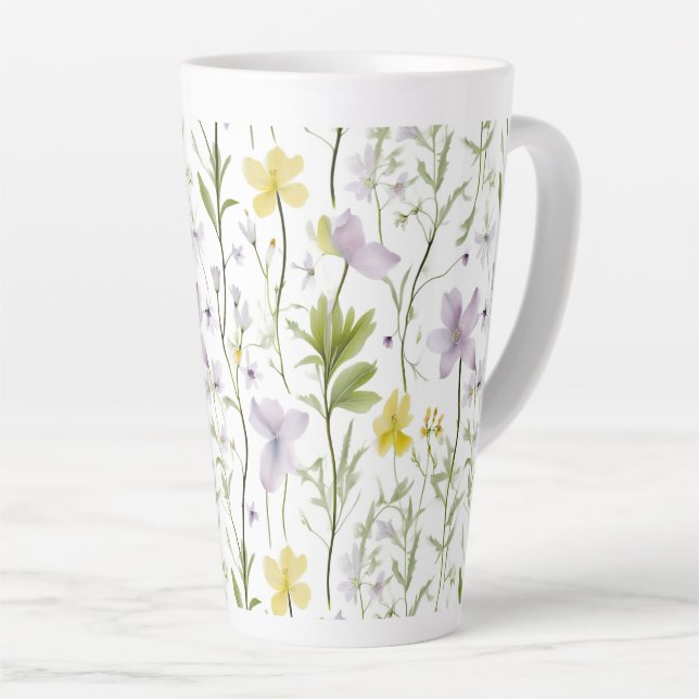 Delicate Botanical  Latte Mug (Right Angle)