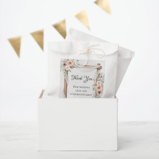 Delicate Botanical Love Wedding Favor Bag