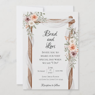 Delicate Botanical Love Wedding Invitation