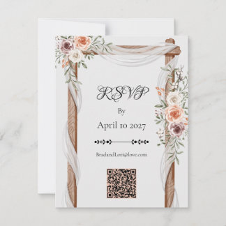 Delicate Botanical Love Wedding RSVP Card