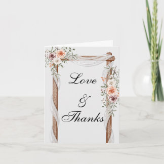 Delicate Botanical Love Wedding Thank You Card