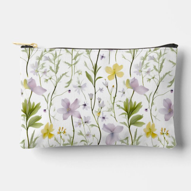 Delicate Botanical Minimalist Accessory Pouch (Front)