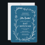 Delicate Botanical Star of David Bar Bat Mitzvah Invitation<br><div class="desc">Perfect card to announce a bat mitzvah, bar mitzvah or other Jewish celebration! Hand drawn delicate leaf trame art for you! FULLY CUSTOMIZABLE! Click on “Personalize” above to edit the text. Click "edit using design tool" to adjust the fonts, colors and placements and to add text to the back side...</div>
